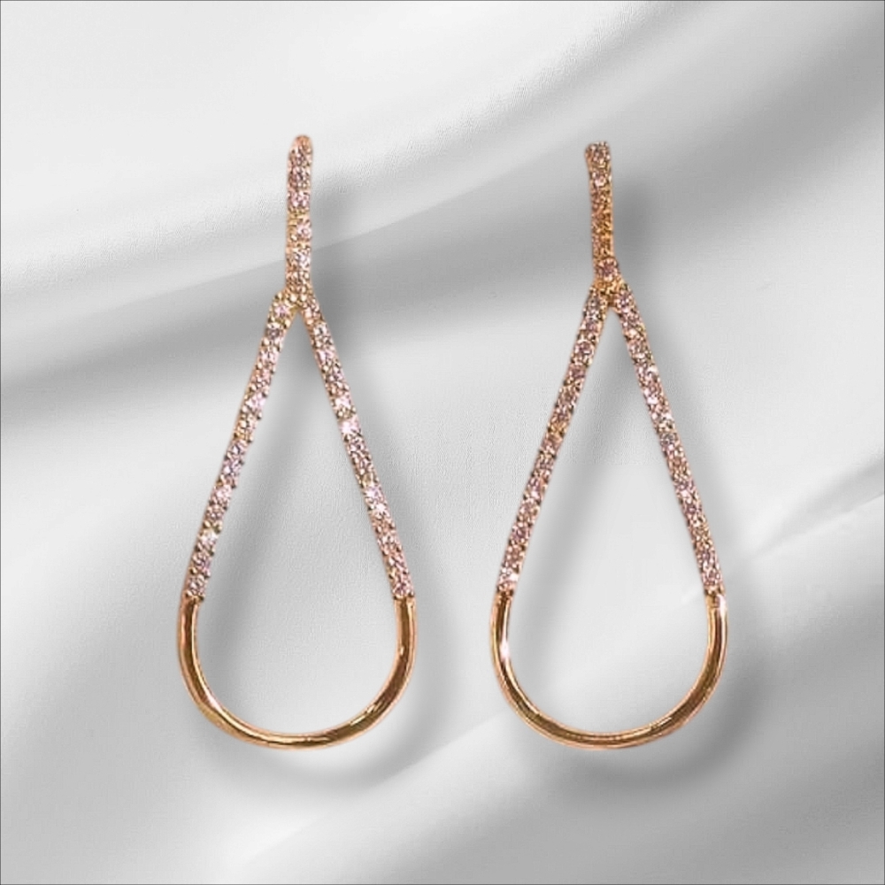 New 925 Gold Sterling Silver Water Drop Earrings